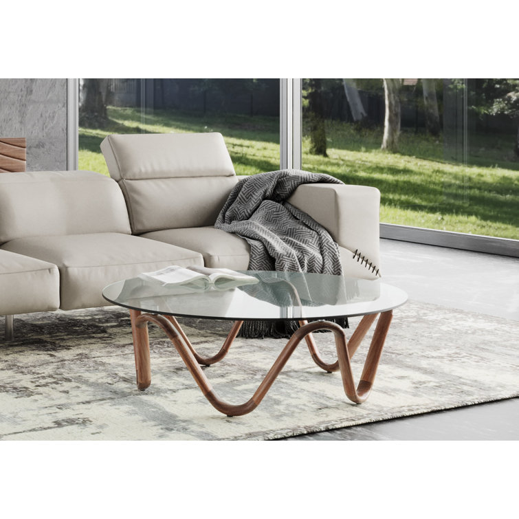 Wade Logan® Augustina Glass Top Coffee Table Wayfair
